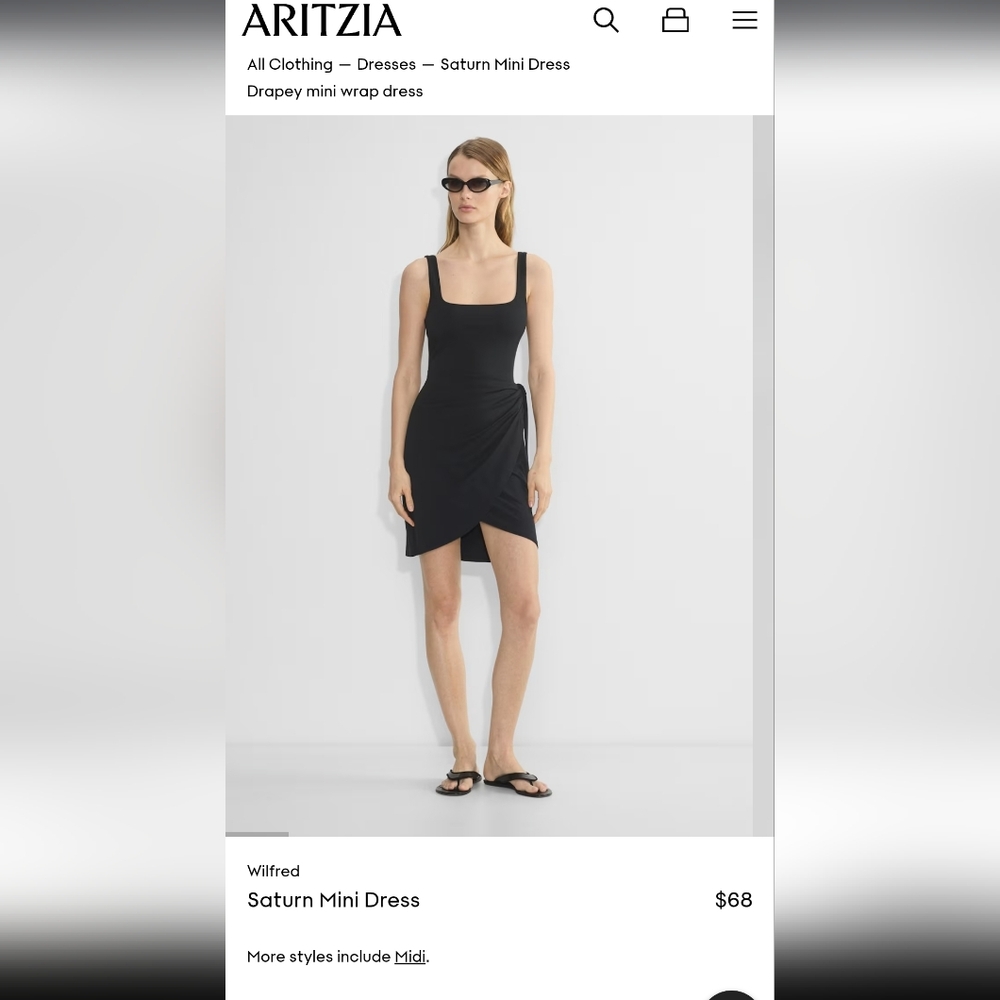 Wilfred Black Saturn Mini Dress
